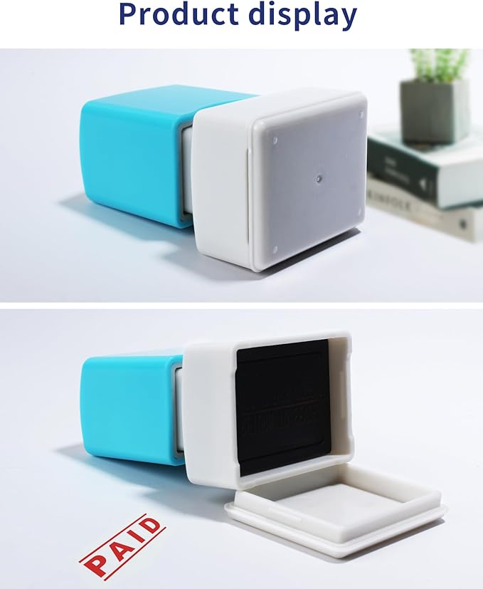 WAFJAMF Paid Stamp–Pre-Inked Message Stamp Self Inking Rubber Stamp Red Ink-Medium