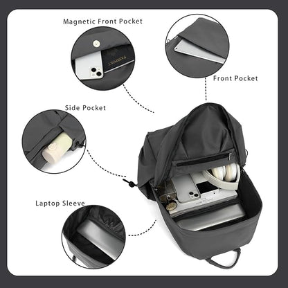 YGR Laptop Backpack for Women and Men, Waterproof Lightweight Travel Daily Rucksack Casual 15.6 inches Computer Bags for College, Grey