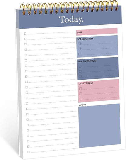 To Do List Notepad - Daily Planner Notepad Undated 52 Sheets, 6.5" x 9.8" Planning Pad Checklist Productivity Note Pad for Work and Personal Organized