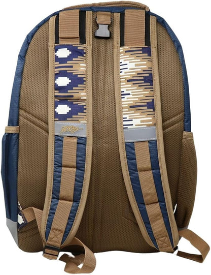 HOOEY Ox 40 Liter Hiking Backpack Rain Cover Hat Strap Laptop Sleeve Hydro Pockets (Navy/Tan)