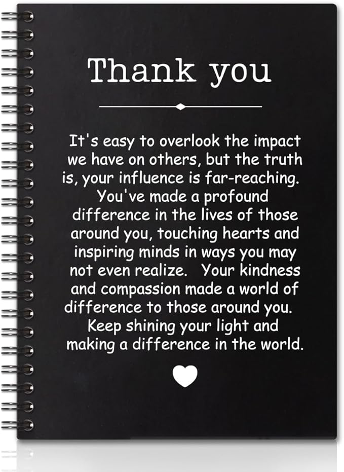 Thank You Hardcover 160 Pages Spiral Notebooks, Funny Thank You Gift for Women Men Coworkers Leader Mentor, Appreciation Gifts for Employees, Thanksgiving Gifts for Colleagues Leaders