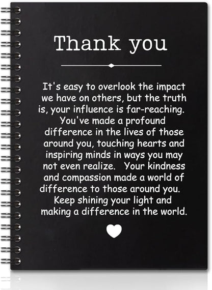 Thank You Hardcover 160 Pages Spiral Notebooks, Funny Thank You Gift for Women Men Coworkers Leader Mentor, Appreciation Gifts for Employees, Thanksgiving Gifts for Colleagues Leaders