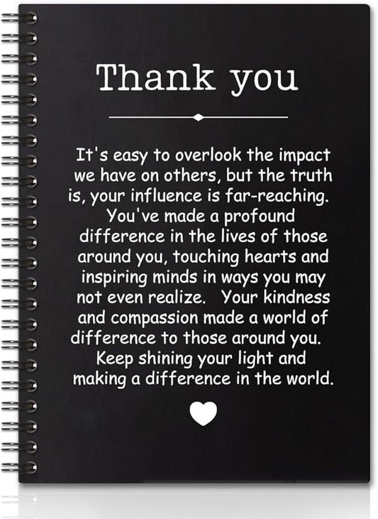 Thank You Hardcover 160 Pages Spiral Notebooks, Funny Thank You Gift for Women Men Coworkers Leader Mentor, Appreciation Gifts for Employees, Thanksgiving Gifts for Colleagues Leaders