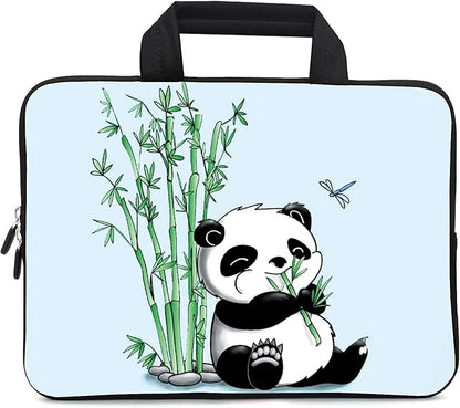 11.6 12 12.1 Inch Laptop Carrying Bag Protective Chromebook Case Pouch Netbook Notebook Ultrabook Bag Tablet Sleeve Cover Travel Briefcase with Handle For Men Women (panda)