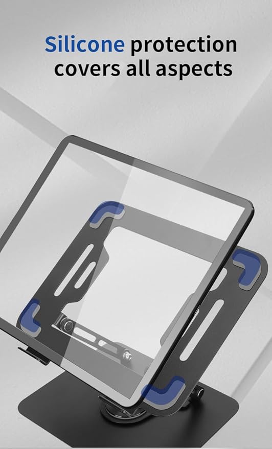 Adjustable Laptop Stand with 360 Rotating Base Portable Foldable Laptop Stand for Desk Carbon Steel Material Notebook Stand Compatible with MacBook Air Pro,and All Laptops(10-17.3‘’) -Black