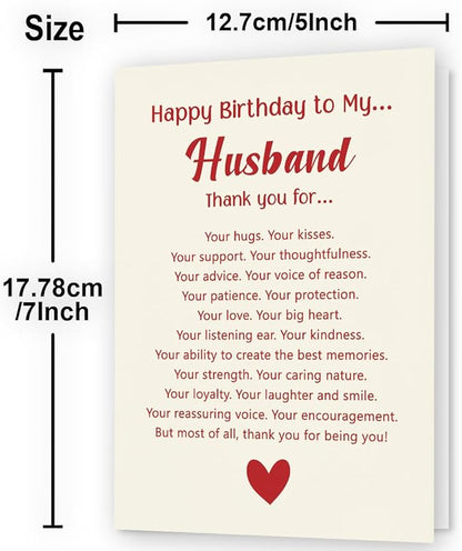 Husband Birthday Card from Wife | Happy Birthday Card for Husband | Romantic Bday Card