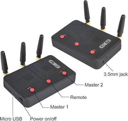 Came-TV Kuminik8 1.9GHz Wireless Intercom Headsets System Full Duplex Noise Cancellation Zero Latency 1500ft Single-Ear Headset for 9 People Team Communication