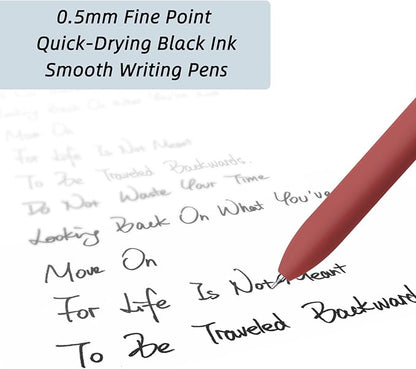 Gel Pens, 6 Pcs 0.5mm Fine Point Smooth Writing Pens Cute Pens, High-End Series Black Ink Pens for Journaling Note Taking, School Office Supplies for Women Men (6 Pcs Gold Vintage)