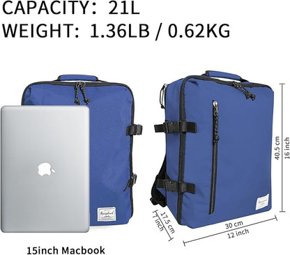 Lightweight Travel Backpack Personal Item Size for Men Women Carry-On Daypack 15.6-inch Laptop, Commute Gym Sport, Blueberry