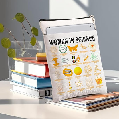 Book Themed Gifts Waterproof Book Sleeve Book Pouch Funny Reading Gifts Science Teacher Gifts for Women Her Book Covers for Paperbacks Book Accessories Book Protector with Zipper and Front Pocket