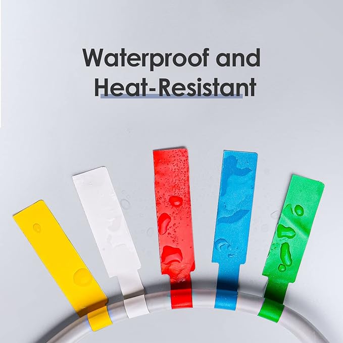 16 Sheet 480 Pcs Cable Labels Tags for Cable Management, Wmiwulien Colorful Waterproof Cord Labels Tags for Electronics, Self Adhesive Tear Resistant Wire Labels for Laser Printer and Handwriting