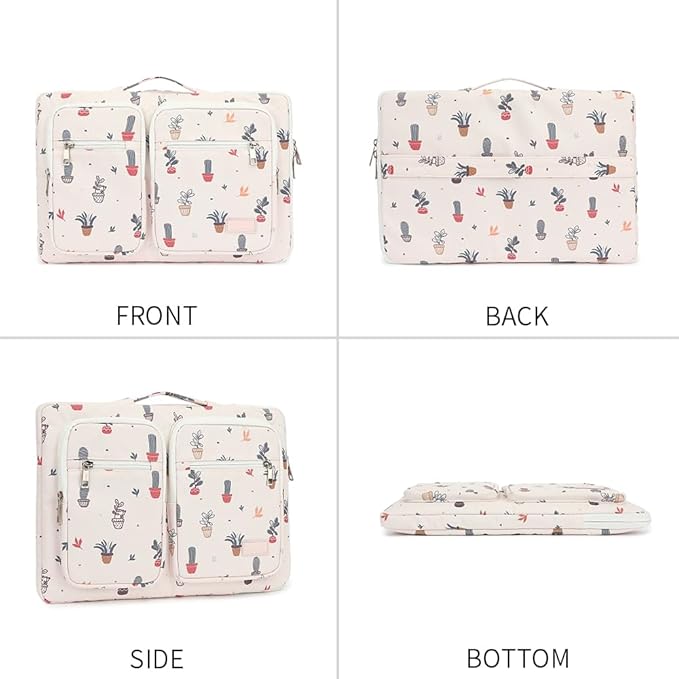 canvaslife 360° Protective Laptop Sleeve Case Bag Cover with Handle for iPad 12.9 inch,MacBook Pro Air 13" and 12.5 inch-13.3 inch Laptop (Small Potted)