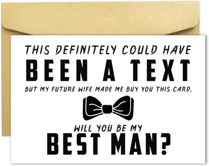 YiKaLus Funny Will You Be My Best Man Card, Best Man Proposal Card, Wedding Invitation Card for Groomsman, Card for Groomsman