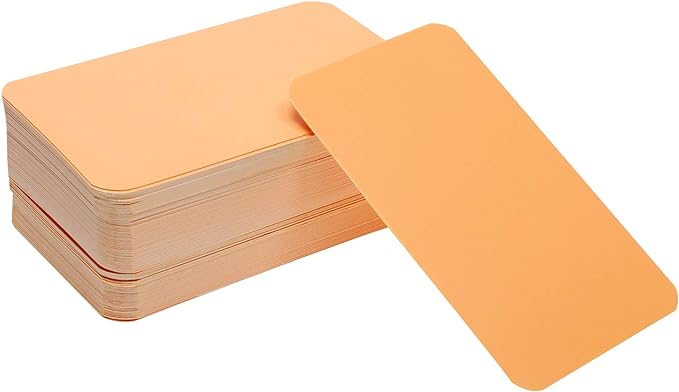 Penta Angel 100 Pcs Mini Paper Blank Gift Notes Cards DIY Craft Small Word Business Message Cards (Orange)