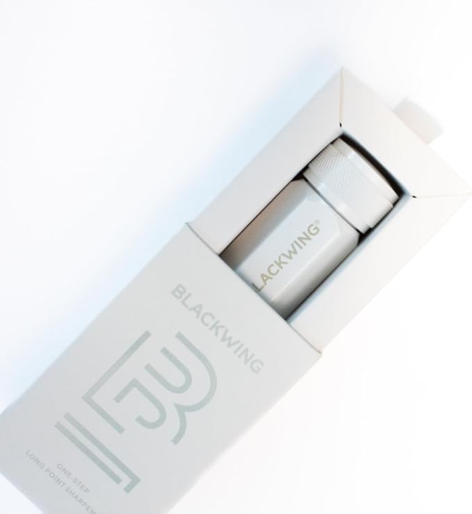 Blackwing One-Step Long Point Sharpener, German Steel Blade, Machined Aluminum, Compact Design, White