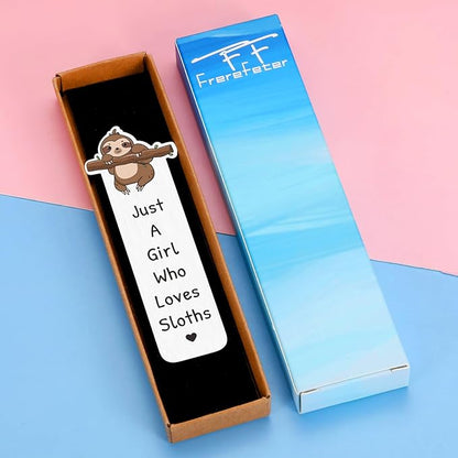 Sloth Gifts for Women, White Elephant Gifts, Book Marks for Reading Women, Santa Swap Gift Exchange, Book Lovers Gifts, Cute Bookmark for Teen Girls, Metal Bookmark Gifts for College Girls Sloth Stuff