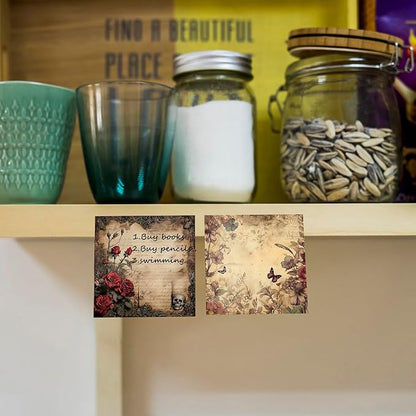 Post it Notes 3x3 Cute and Aesthetic Sticky Notes Planner Notepad - 450 Sheets - Desk Accessories for School, Office, and Home - Ideal Gifts for Teachers, Women, and Coworkers (Dark Rose)