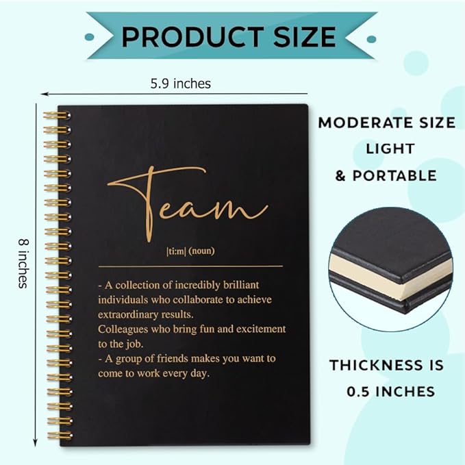 Team Definition 160 Blank Pages Spiral Notebook, Team Notebooks for Employees, Team Gifts for Staff, Teamwork Gifts for Coworkers, Team Member Gifts for Colleagues, Employee Appreciation Gifts