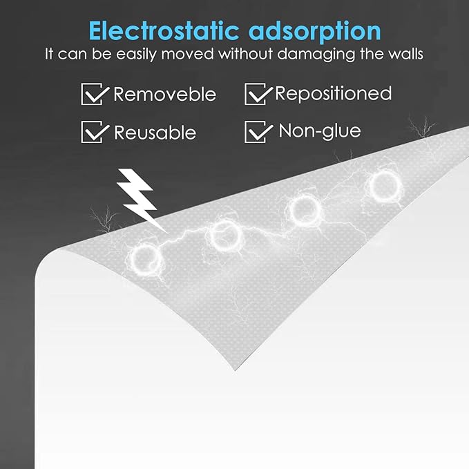 2 Roll Static Cling Dry Erase Sheets Large - 25x30-30Sheets Removable Reusable Whiteboard Poster Paper for Wall, Portable White Board Dry Erase Wallpaper