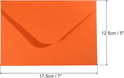 PATIKIL Mini Envelopes, 50 Pack Gift Cards Business Cards Envelope for Invitation Graduation, Orange