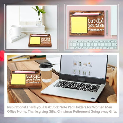 Humor Office Work Gift for Secretary Coworker, But Did You Take Attendance? Funny Sarcastic Office Gifts for Secretary Teacher Assistant HR Coach Reminder Self-Stick Note Pad Holders-DW59