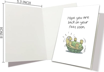 Funny Turtle Inspired Get Well Card, Friend Surgery Recovery Gift, Cute Encouragement Card for Him Her, Cheer Up After Operation Card