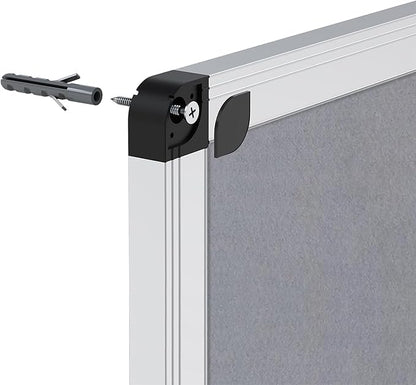 VIZ-PRO Notice Board Felt Gray, 48 X 36 Inches, Silver Aluminium Frame
