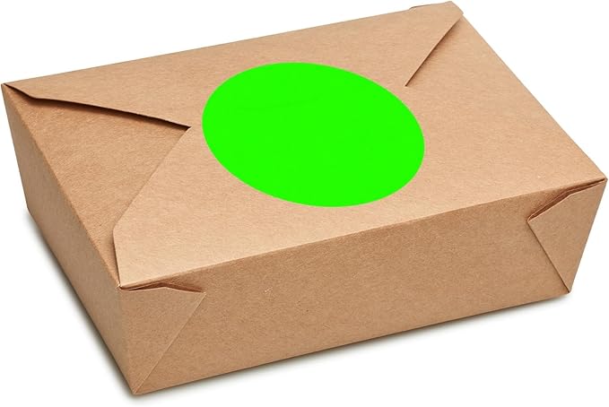 ChromaLabel 3 Inch Round Sticker Labels, High Visibility Permanent Sticky Dots Color Coding Labels, Easy to Write On Color Coded Stickers - 500 Colored Labels per Roll - Matte Finish Fluorescent Green