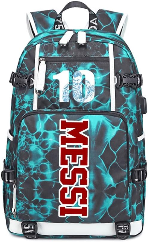 Soccer Superstar M-essi 10 Multifunctional Laptop Backpack Teenage Travel Backpack Fans Schoolbag (B3)