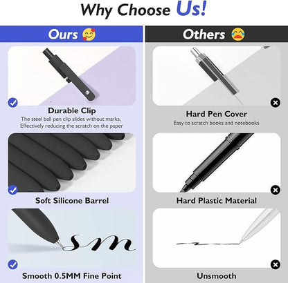 Easter Gifts for Him, Easter Basket Stuffers, 0.5MM Black Gel Ink Pens Fine Point Smooth Writing Pens, College Essentials Pens, Father's Day Birthday Gifts for Men (6PCS Black Gray White)