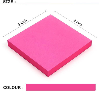 Sticky Notes 3x3 Self-Stick Notes Bright Colors Sticky Notes 4 Pads 100 Sheets/Pad (Rose Red)
