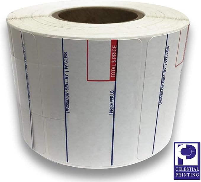 CAS LST-8010 Printing Scale Label, 58 x 40 mm, UPC, 12 Rolls Per Case, CAS Scale Labels 8010, Guaranteed Quality, Try It!.