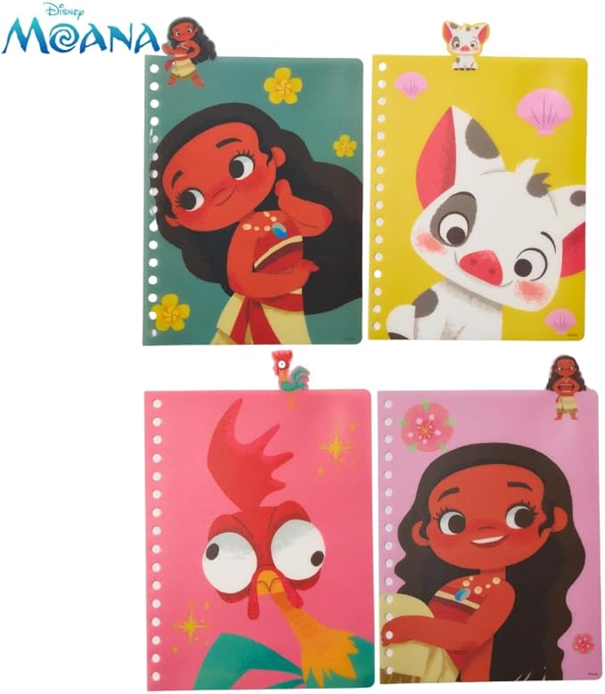 Innovative Designs Disney Moana Tab Journal Notebook for Kids, Spiral Bound, 96 Lined Pages, 8 x 7 inches