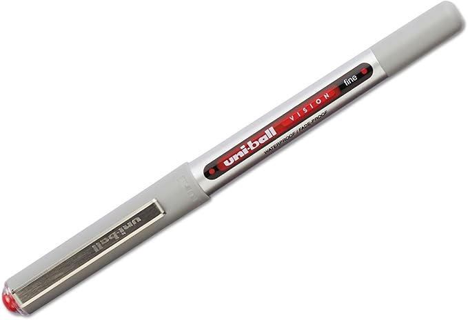 uni-ball uniball Vision Rollerball Pens with 0.7mm Fine Point, Red, 12 Count