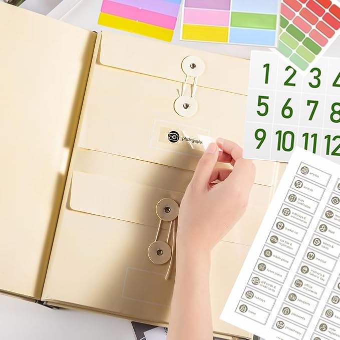 in Case I Go Missing Binder,The Folio Document Organizer,Veloron Life Organizer,Lifebook Document Organizer with Labels,Suitable for Important,Emergency,Passports,and Letters(DarkYellow)