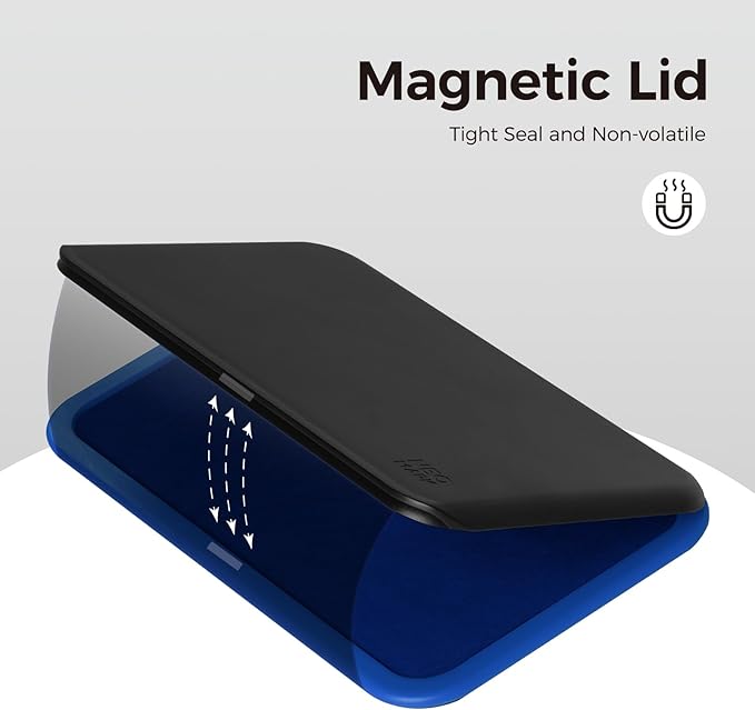 Large Stamp Pad Kit (1oz Ink Included) - 3.50"x 6.25", Magnetic Lid, Premium Quality Felt Stamp Pad (Blue)