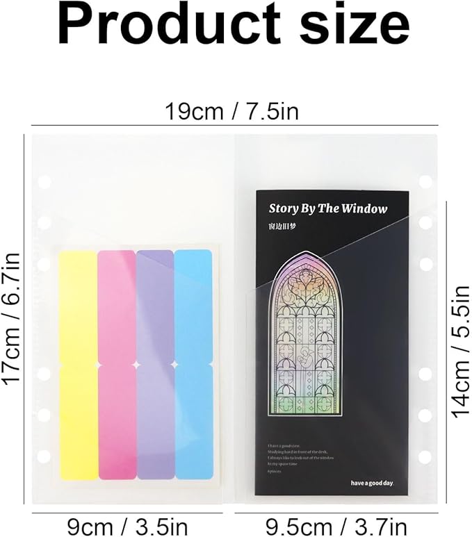 A6 Binder Pockets with No Zipper, Koqye Blue 10 Pcs Plastic Zipless Budget Envelopes, Two Pockets Frosted Cash Envelopes Money Bag for Budgeting, Cash Stuffing (Clear)