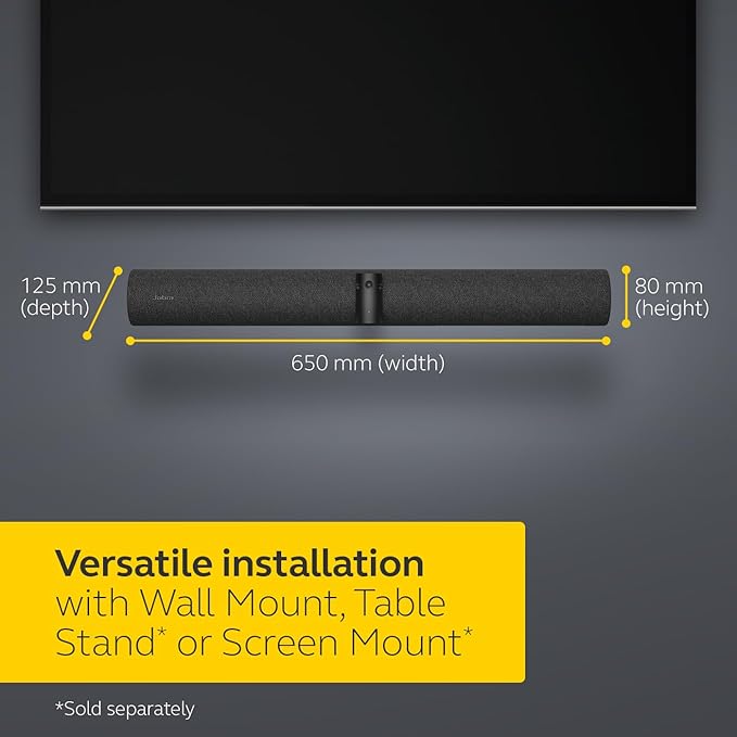 Jabra PanaCast 50 – Intelligent 180° Panoramic-4K Meeting Room Video Camera – Inclusive Video Conferencing Camera with Full Room Coverage, Easy to Set-Up Wide Angle Webcam with Microphones - Black