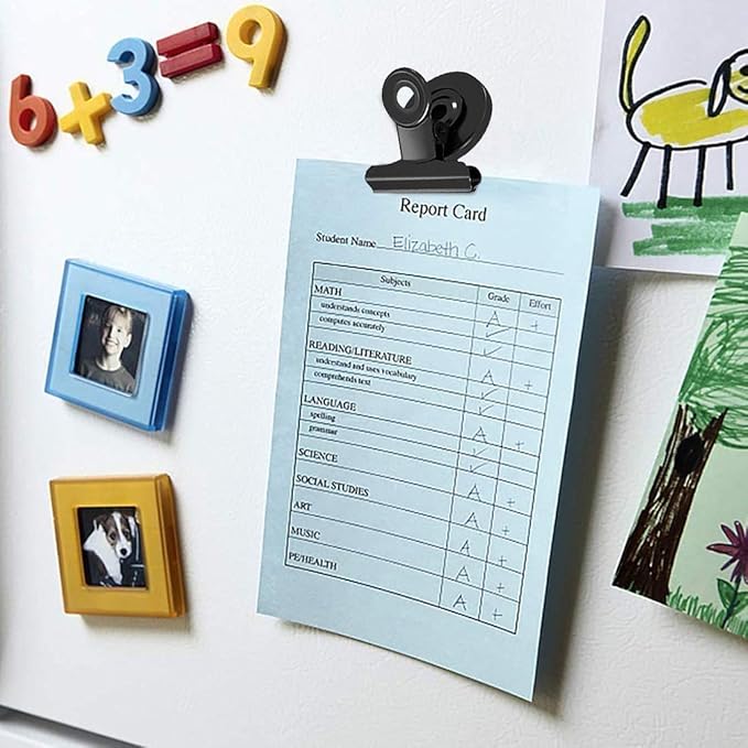 VNDUEEY 20 Pack Black Fridge Magnets, Refrigerator Magnets, Magnetic Clips Heavy Duty, Magnet Clips for Whiteboard Locker Photo Displays on Home& Office &Teaching