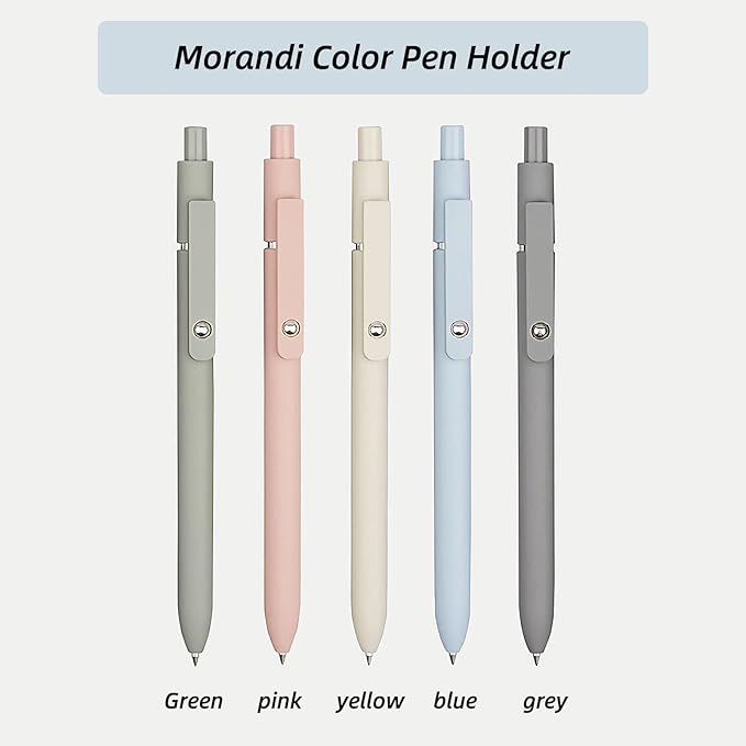 Gel Pens, 0.5mm Fine Point Smooth Writing Japanese Cute Pens, High-End Series Black Ink Pens for Journaling Note Taking, School Office Supplies for Women Men (5 Pcs Morandi)