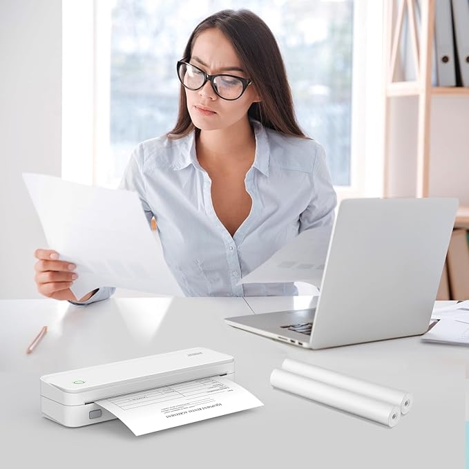 JADENS US Letter Size Quick-Dry Thermal Printer Paper 8.5''x11'', 4 Rolls, Compatible with Gloryang & JADENS PD-A4 Portable Printer