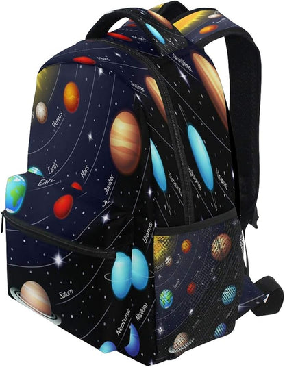 Blueangle Colorful Solar System Printing Computer Backpack - Lightweight School Bag for Boys Girls Tenns