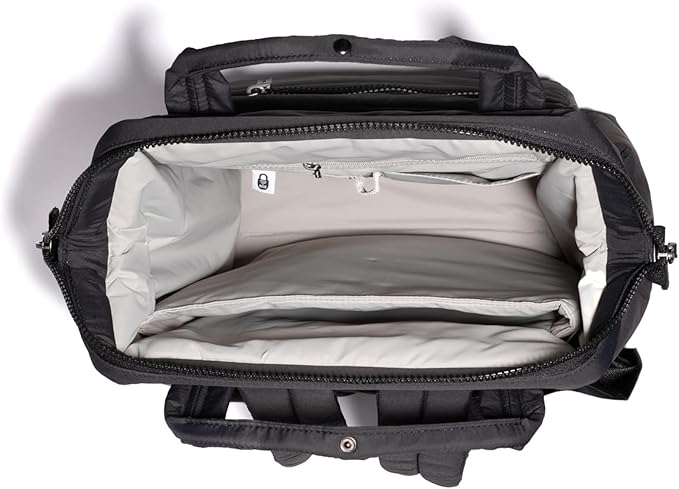 Baggallini Chelsea Laptop Backpack, Black Puff