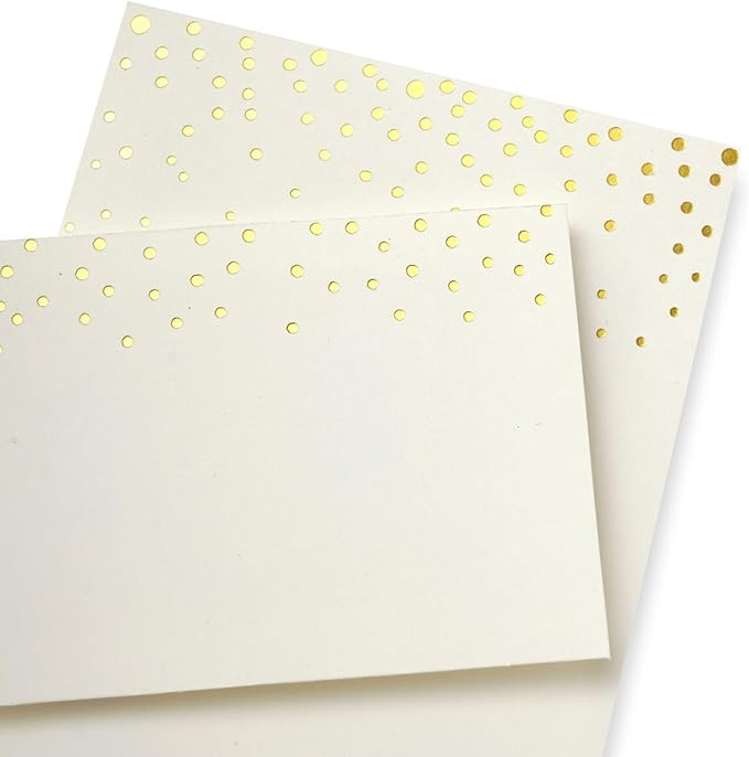 Gartner Studios Gold Foil Dots Print-at-Home Wedding Invitation Kit, Includes Response Cards, Cream White, 5” x 7” and 3.5” x 5”, Set of 50, 47027