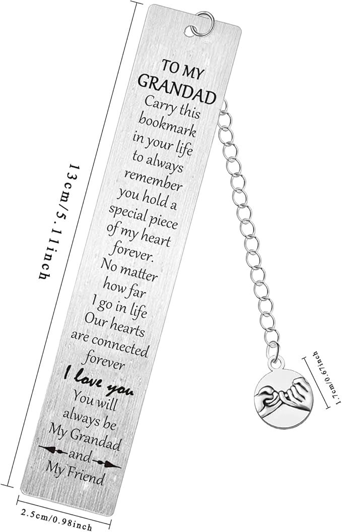 Grandad Bookmark for Fathers Day Christmas Grandad Gift from Grandchildren Birthday Gifts for Grandad Grandpa Best Gifts I Love You Grandfather Presents from Granddaughter Grandson