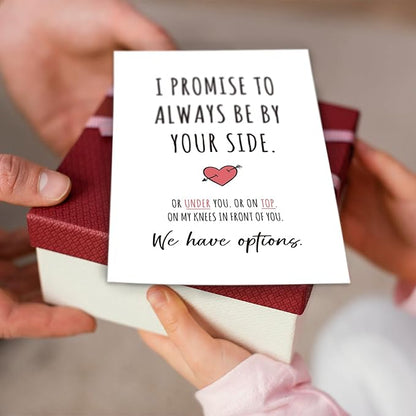 Ogeby Funny Valentines Day Card Gifts for Boyfriend Girlfriend, Cute Valentines Day Gifts for Him Her Husband, I Promise to Always Be by Your Side
