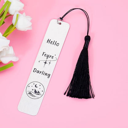 Bookmark for Women Men Novel Fans Book Lovers Reader Gifts Hello Fey Darling Merchandise Birthday Christmas Gifts for Female Friends Bookaholic Gifts Bookmark Gifts for Women
