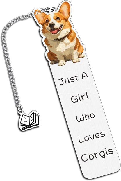 Cute Corgi Gifts for Corgi Lovers Dog Bookmarks for Reading Women Dog Lovers Book Lover Gifts Just a Girl Who Loves Dogs Christmas Stocking Stuffers Gifts for Corgi Mom Owner Dog Themed Gifts