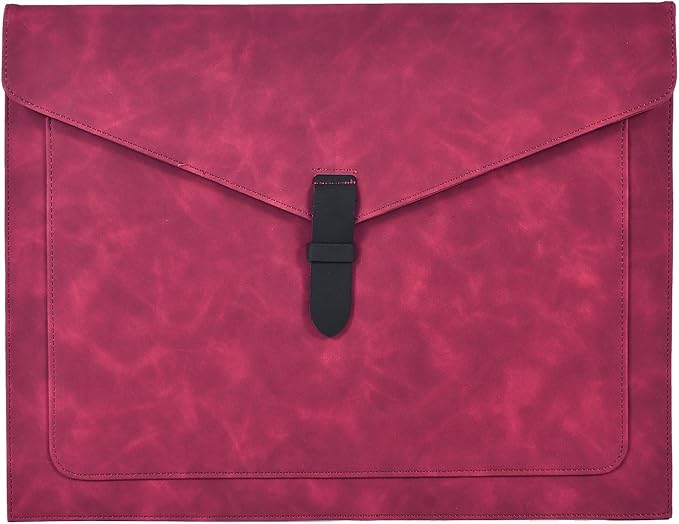 Red Leather File Folder Letter Size, File Organizer, Important Document Folders with Pockets, Document Organizer, Laptop Sleeve Notebook Case, Paper Storage, A4 Envelopes Filing Folder