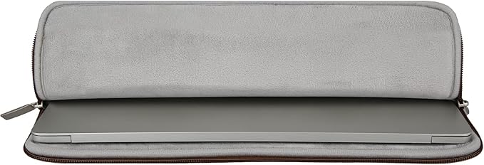 RAINYEAR 11 Inch Laptop Sleeve Soft PU Leather Case Protective Water Resistant Zipper Cover Padded Carrying Bag Compatible with 11.6'' MacBook Air Surface for 11" Chromebook Notebook Computer (Brown)